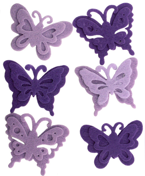 Felt Butterflies - Violet