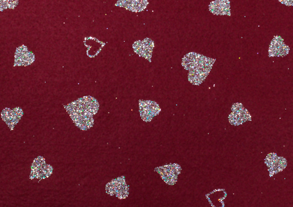 Kunin Fancifelt Sheet Twinkle Hearts - Ruby  Was £1.40