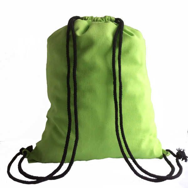 Medium Natural Cotton Backpack - Green