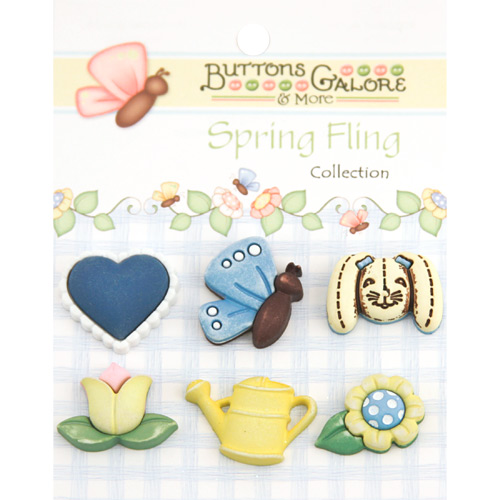Spring Fling Buttons - Garden Rabbit
