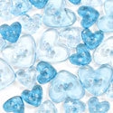 Trimits Mini Craft Buttons - Hearts - Clear Turquoise