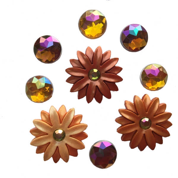 autumn sunset - button embellishments from dress it up