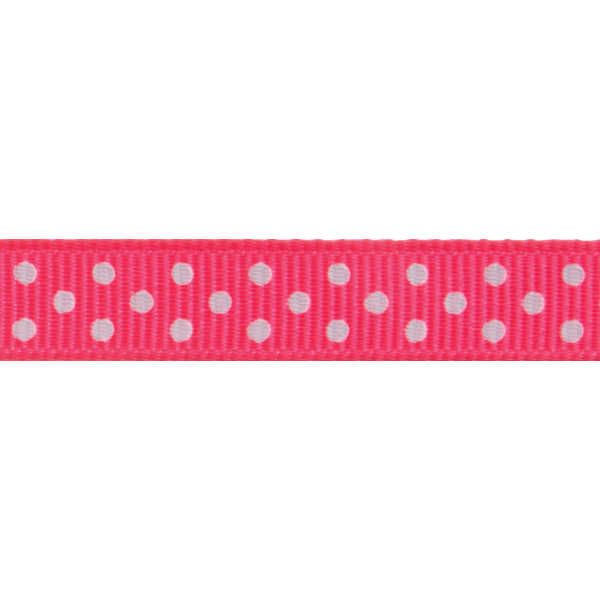 Grosgrain Ribbon - Spot - Bright Pink 6mm