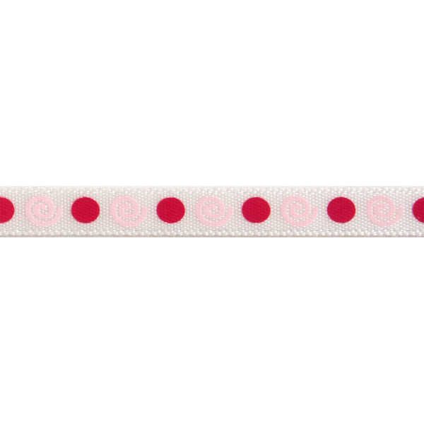 Patterned Ribbon - Spot & Swirl - Pink 6mm