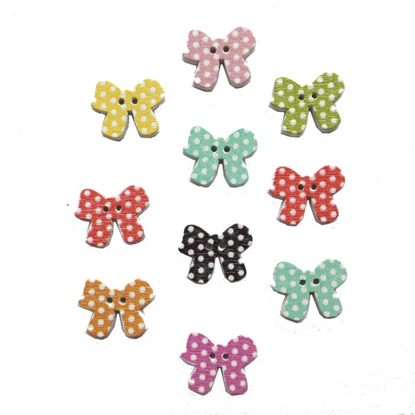 bow wooden buttons