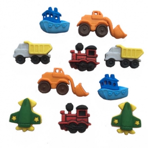 Zoom Novelty Craft Buttons & Embellishments by Dress It Up Mixed Transport