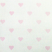 Aida Fabric - 14 Count - Pink Hearts