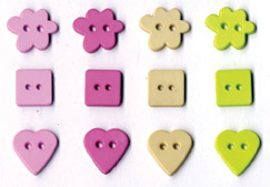 Artemio Buttons - Mixed Shapes - Girl