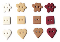 Artemio Buttons - Mixed Shapes - Love