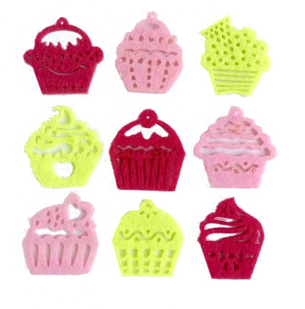Artemio Mini Felt Shapes - Cupcakes