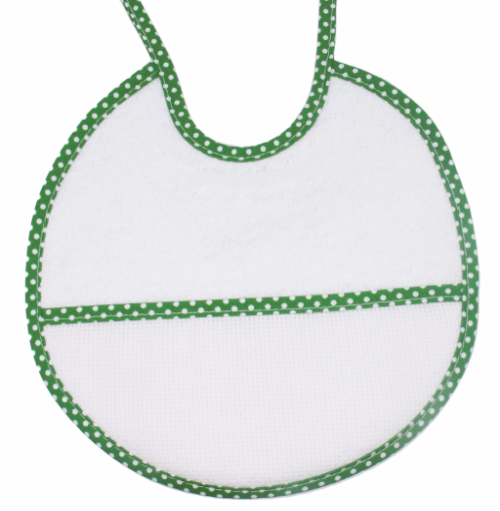 Baby's First Bib With Aida Band - Green Spot