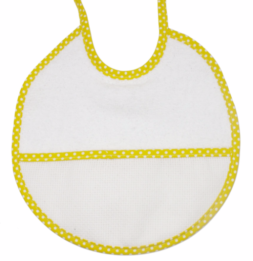 Baby's First Bib With Aida Band - Yellow Spot