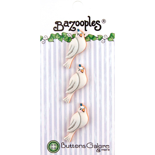 Bazooples Buttons - Doves   Was £2.30