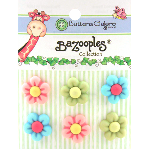 Bazooples Buttons - Multi Flowers