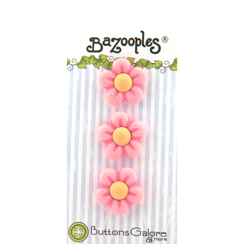 Bazooples Buttons - Pink Flowers