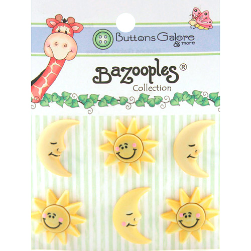 Bazooples Buttons - The Sun & Moon
