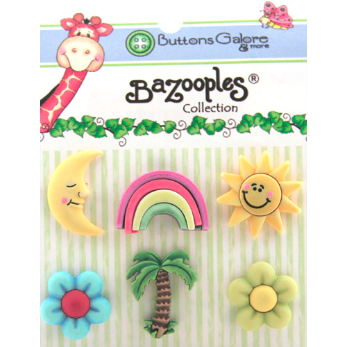 Bazooples Buttons - Tropical Vacation