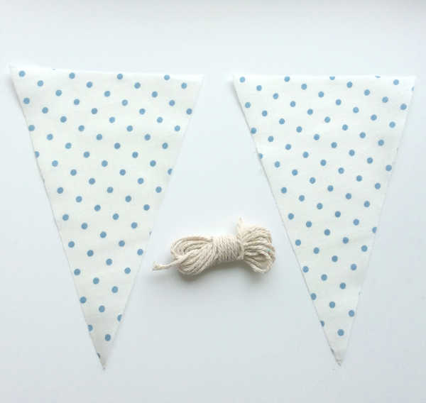 Bunting Kit - White with Blue Spots