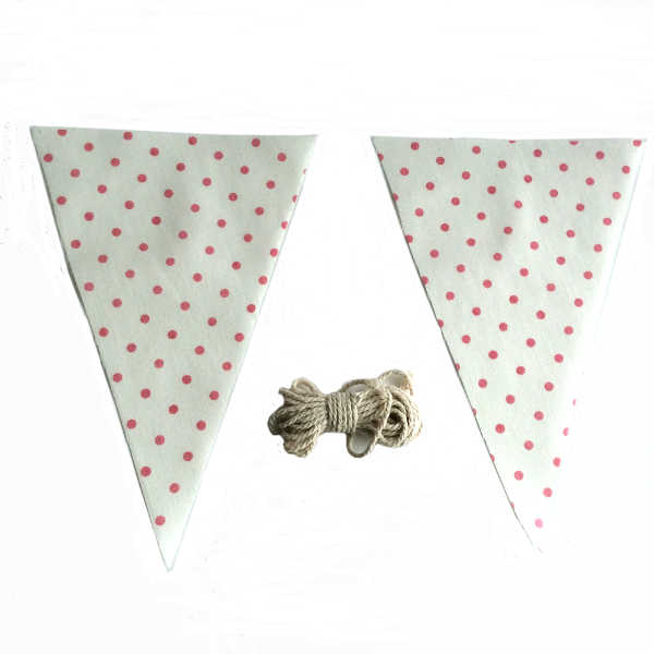 Bunting Kit - White with Pink Spots