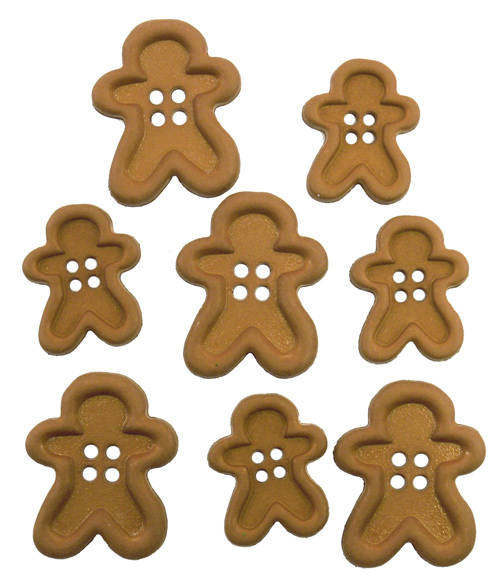 Button Pack - Chunky Shapes Gingerbread Men
