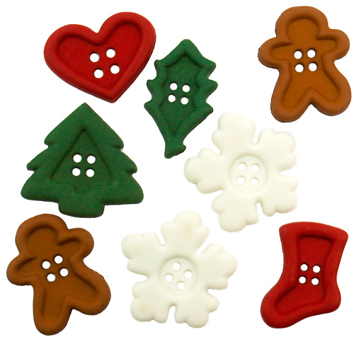 Button Pack - Chunky Shapes Holiday Medley