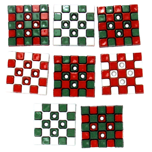 Button Pack - Geometrics - Christmas Plaid