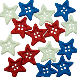 Button Pack - Red, White & Blue Stars
