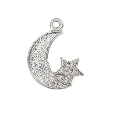 Charm - Moon & Star - Silver