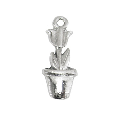 Charm - Tulip Pot - Silver