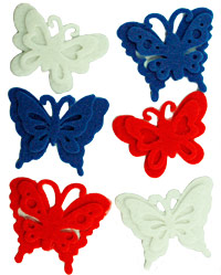 Felt Butterflies - Red, White & Blue