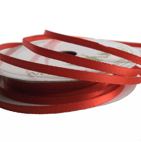 Double Faced Satin Ribbon - Red - 3mm