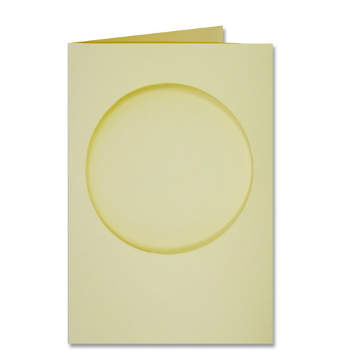 Double Fold Rectangular Card Pack With Aperture - Cream Circle - 6 inch