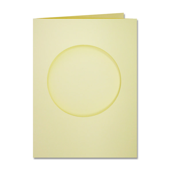Double Fold Rectangular Card Pack With Aperture - Cream Circle - 8 inch