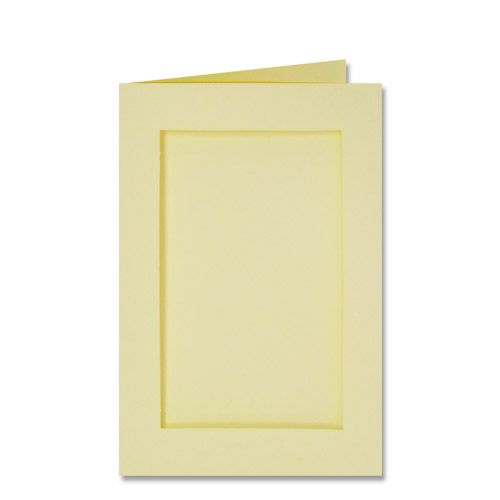 Double Fold Rectangular Card Pack With Aperture - Cream Oblong - 6 inch