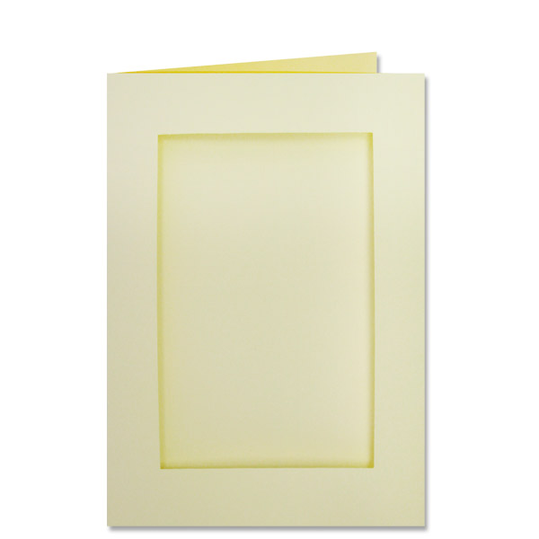 Double Fold Rectangular Card Pack With Aperture - Cream Oblong - 8 inch
