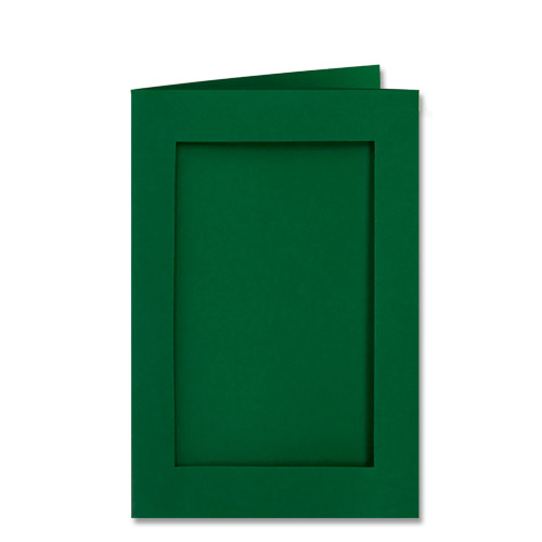 Double Fold Rectangular Card Pack With Aperture - Deep Green Oblong - 6 inch