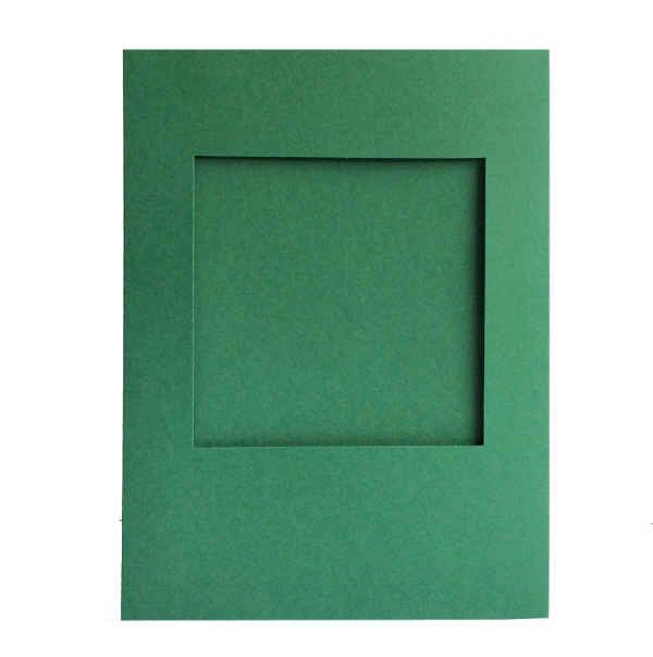 Double Fold Rectangular Card Pack With Aperture - Deep Green Square - 4 inch