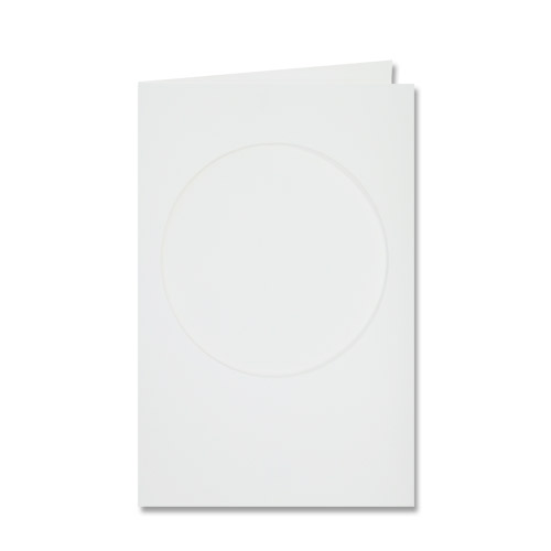 Double Fold Rectangular Card Pack With Aperture - White Circle - 6 inch