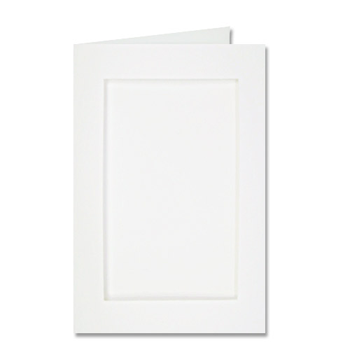 Double Fold Rectangular Card Pack With Aperture - White Oblong - 6 inch