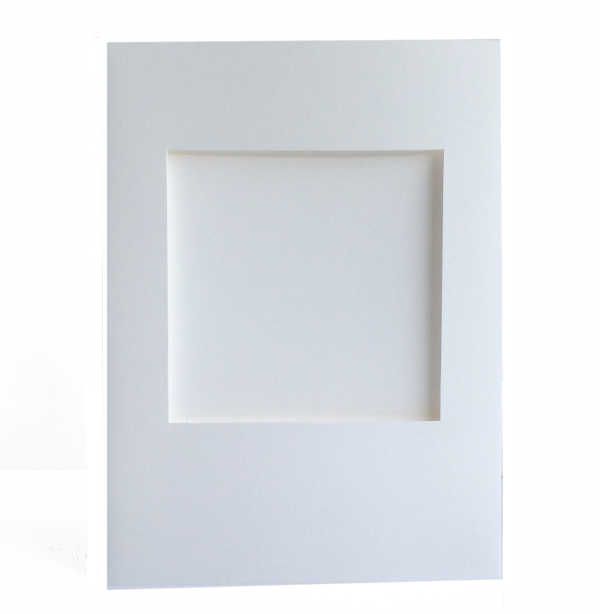 Double Fold Rectangular Card Pack With Aperture - White Square - 4 inch