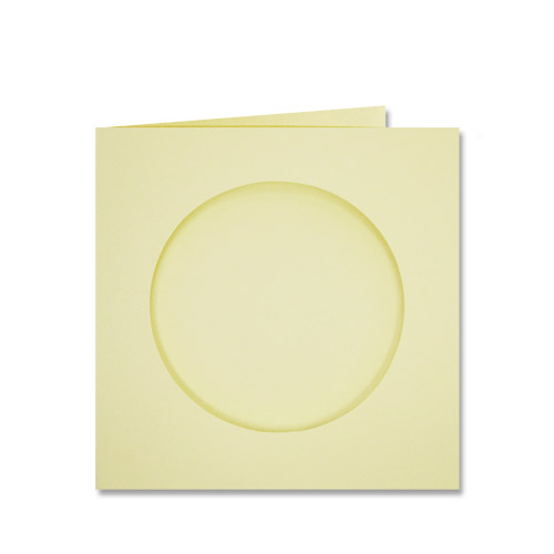 Double Fold Square Card Pack With Aperture - Cream Circle 4inch