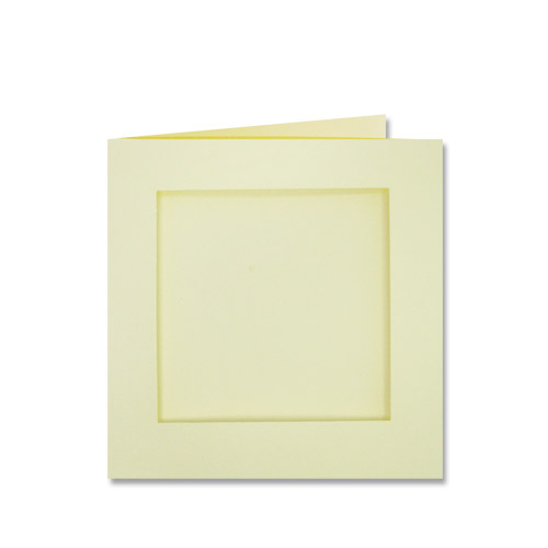 Double Fold Square Card Pack With Aperture - Cream Square - 5.5 inch