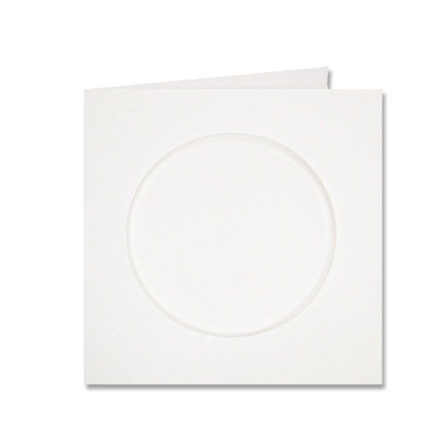 Double Fold Square Card Pack With Aperture - White Circle 4inch