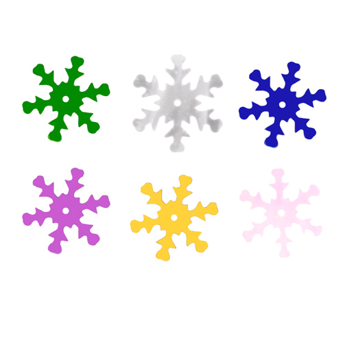 Flat Sequins - Multi-Coloured Snowflakes