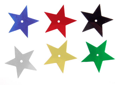 Flat Sequins - Very Large Multi-Coloured Stars