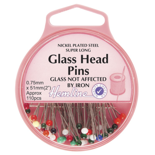 Glass Head Pins Extra Long