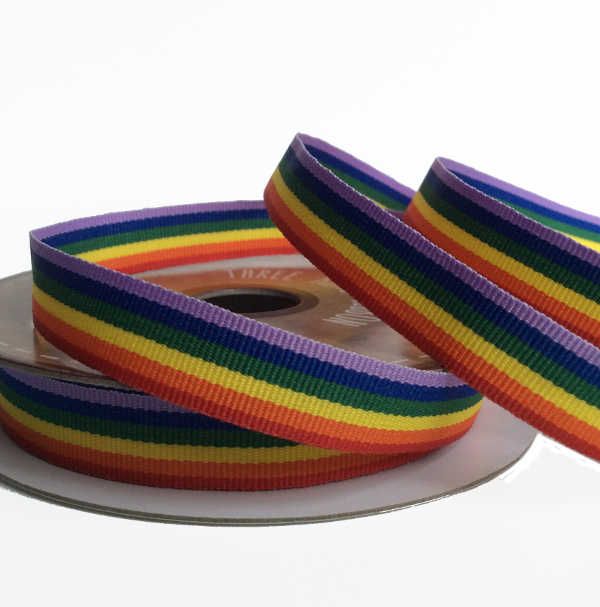 Grosgrain Ribbon -  Rainbow Stripe 10mm