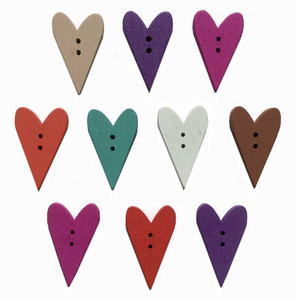 Heart Shape Wooden Buttons 2