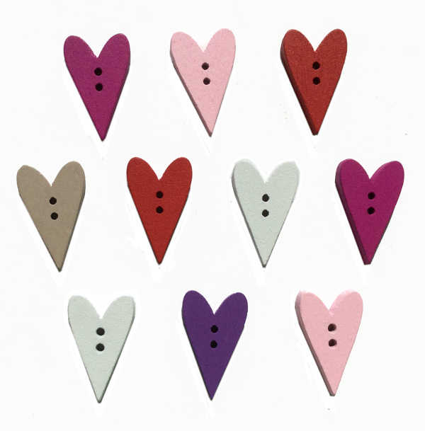 Heart Shape Wooden Buttons