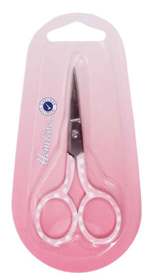 Hemline Stainless Steel Patterned Scissors - Pink